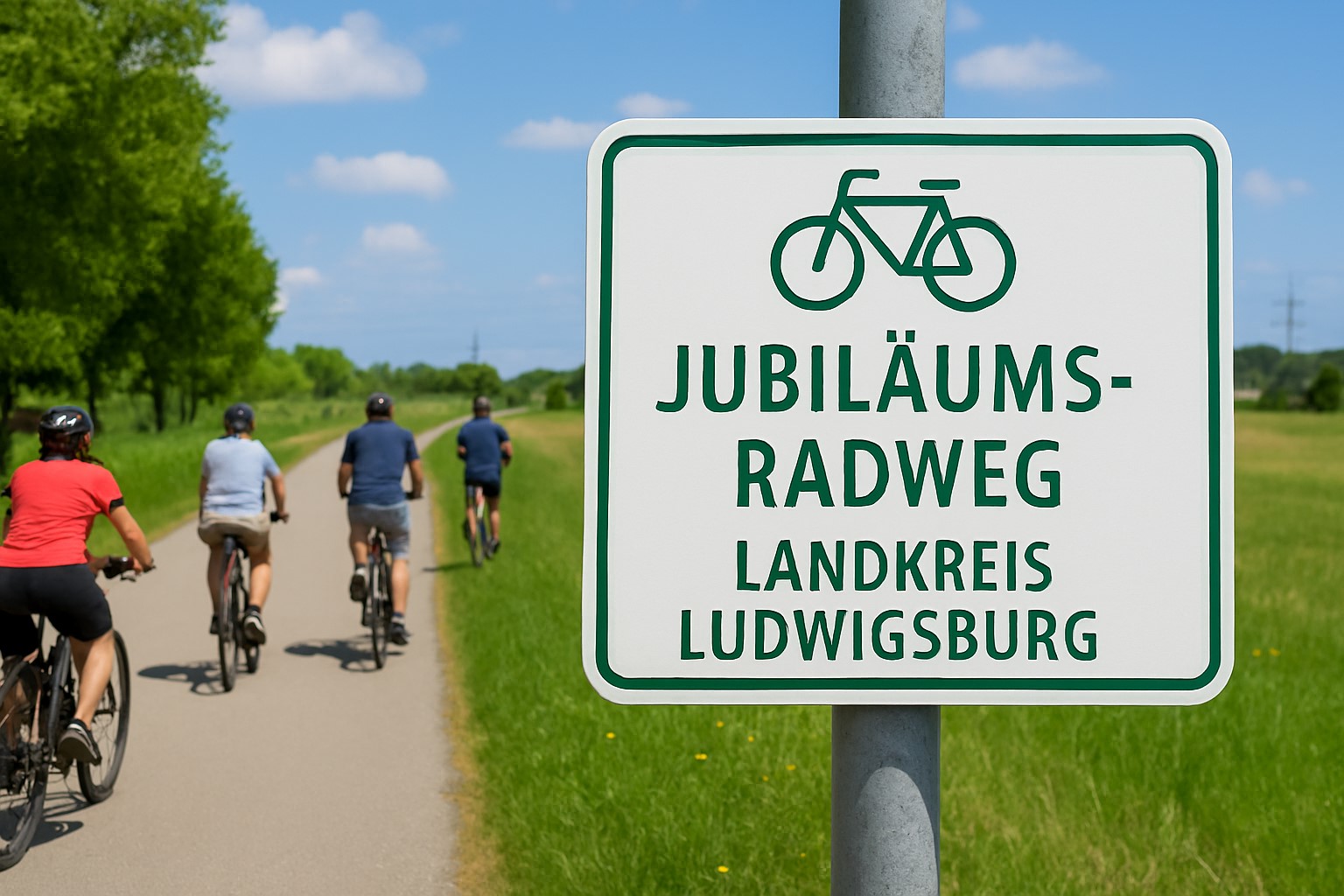 Titelbild Jubiläumsradweges Landkreis Ludwigsburg erstellt mit CoPilot